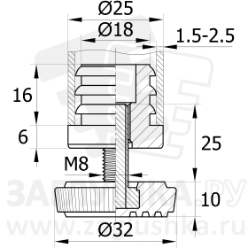 D25М8П.D32x25